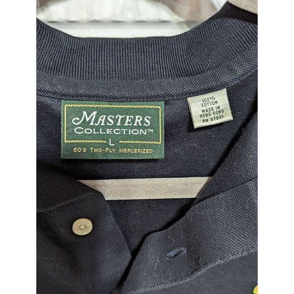 Authentic Master's Collection Men's Black Golf Shirt Short Sleeve Size Large - Picture 2 of 5
